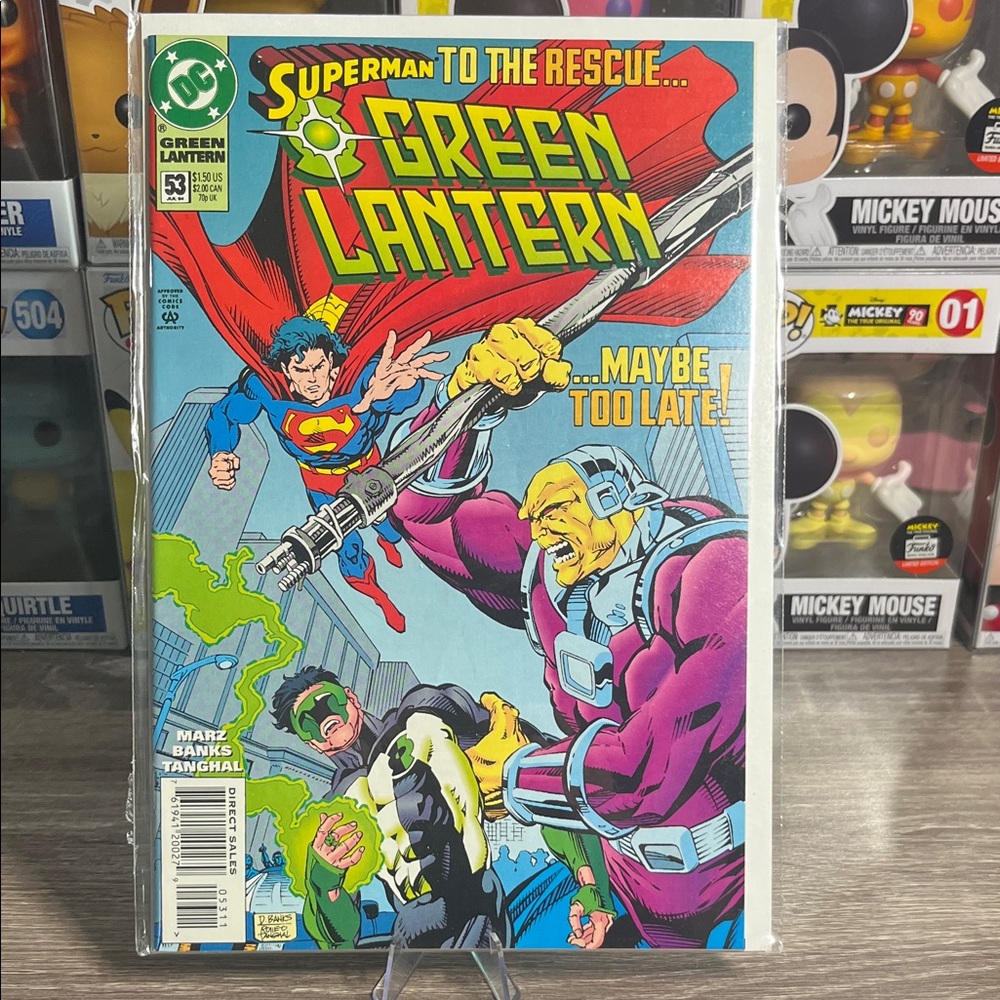 DC Comics Superman and Green Lantern Comic Cover - Red, Green, Purple